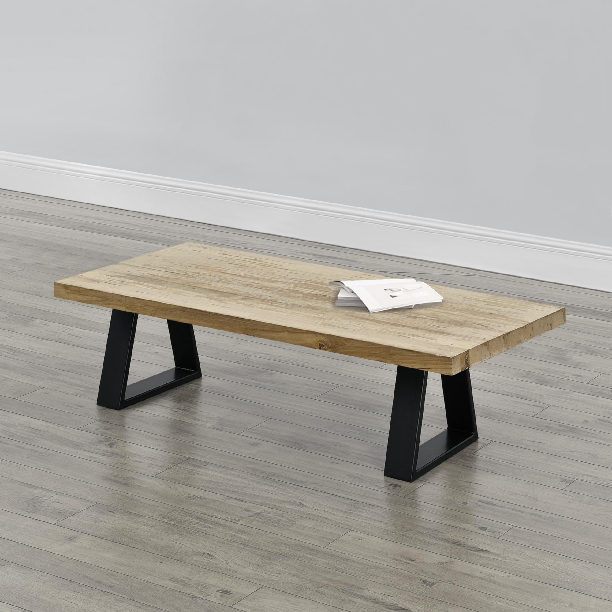 foto del prodotto set di 2 gambe in acciaio per mobili fai da te altezza 40 cm trapezoidale incl. feltrini nero en.casa 