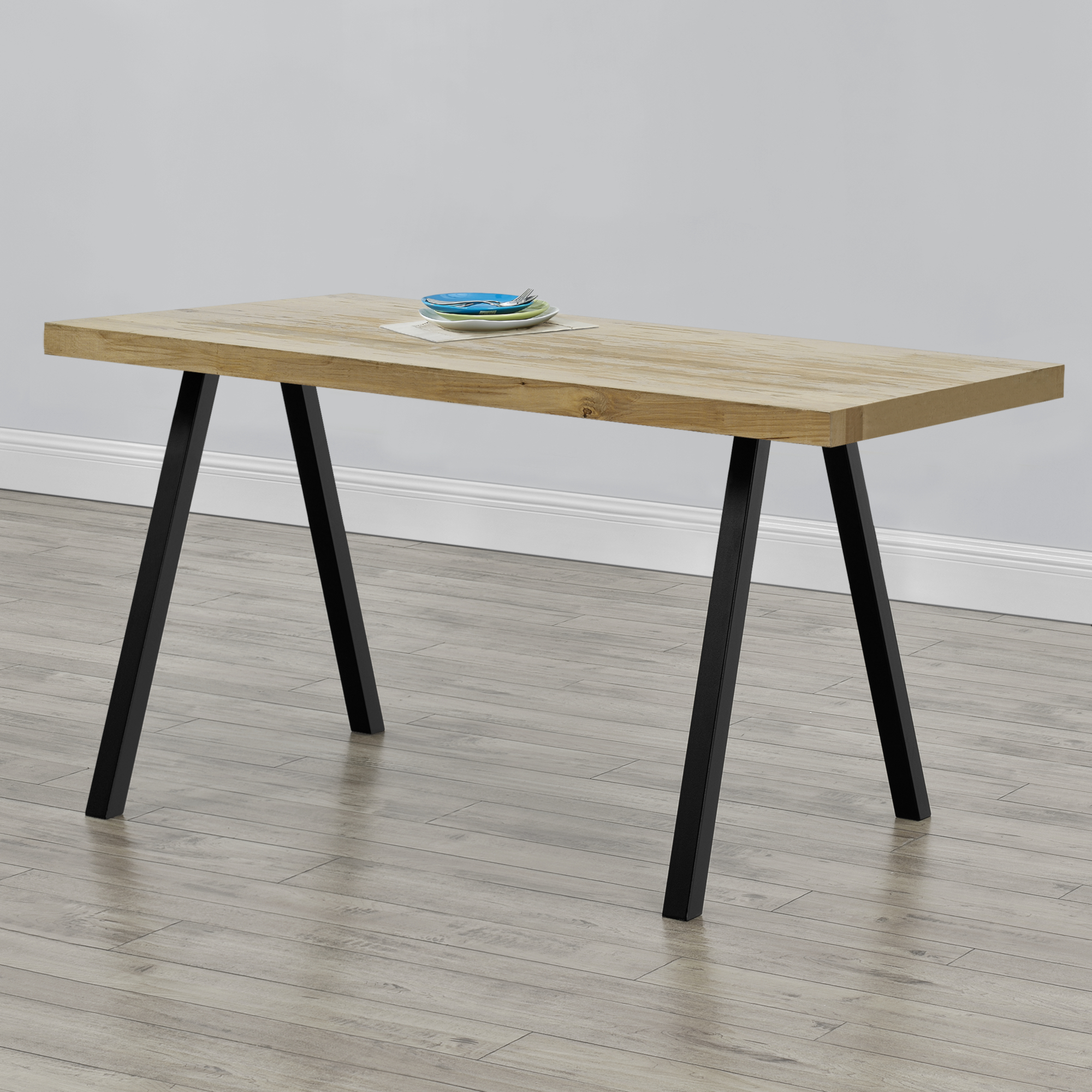 foto del prodotto set di 2 gambe in acciaio per mobili fai da te altezza 72 cm incl. feltrini nero en.casa 