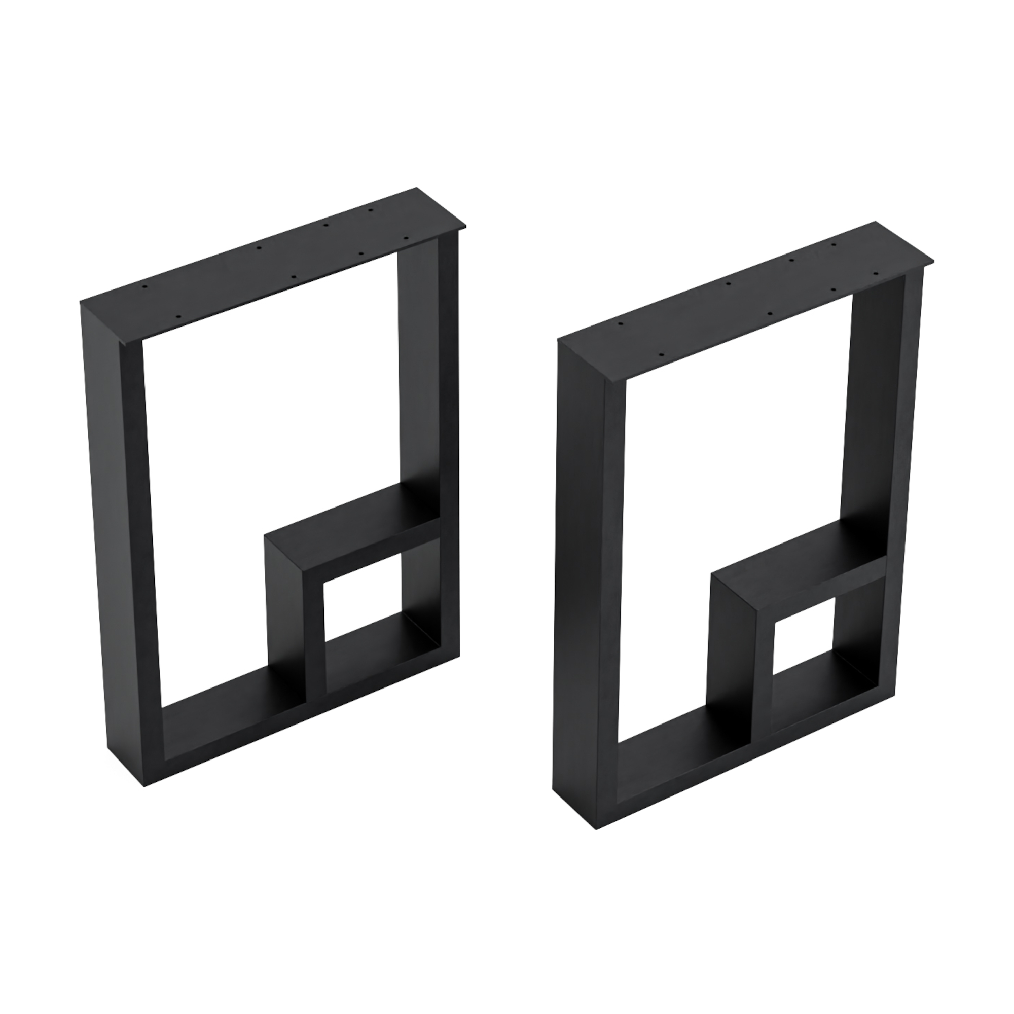 foto del prodotto set di 2 gambe kauhava per mobili fai da te altezza 42 cm rettangolare acciaio nero en.casa 