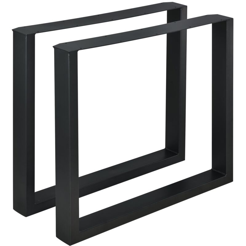 foto del prodotto set di 2 gambe per tavolo da pranzo, mobile rettangolare in metallo, 80 x 72 cm, nero