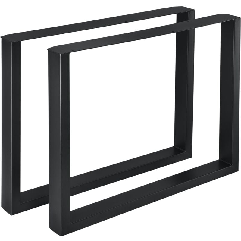 foto del prodotto set di 2 gambe per tavolo da pranzo rettangolari in metallo 90 x 72 cm nere