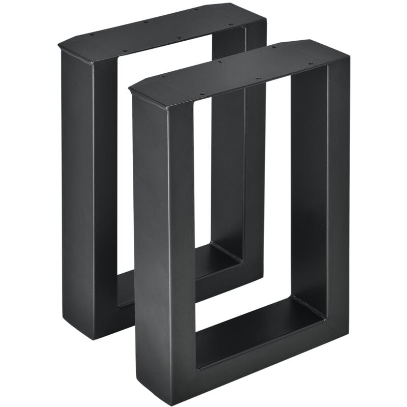 foto del prodotto set di 2 gambe per tavolo per mobili rettangolari in metallo 30 x 43 cm nere 030003660
