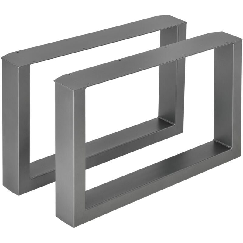 foto del prodotto set di 2 gambe per tavolo per mobili rettangolari in metallo 64 cm grigio acciaio