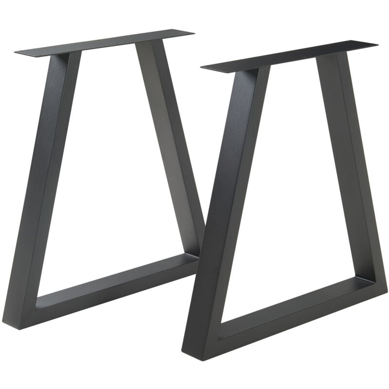 foto del prodotto set di 2 gambe trapezoidali lyngby per mobili fai da te altezza 72 cm acciaio nero en.casa 