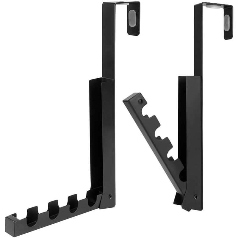 foto del prodotto set di 2 ganci pieghevoli per porte da appendere con 4 ganci in ferro 25 cm x 15 cm