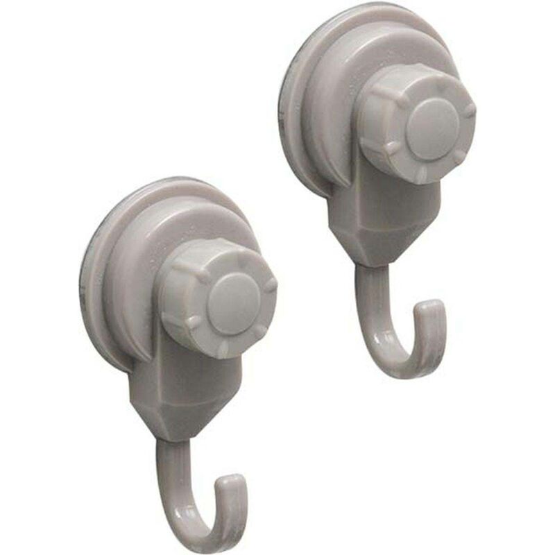 foto del prodotto set di 2 ganci promozionali in pp su ventose taupe tendance