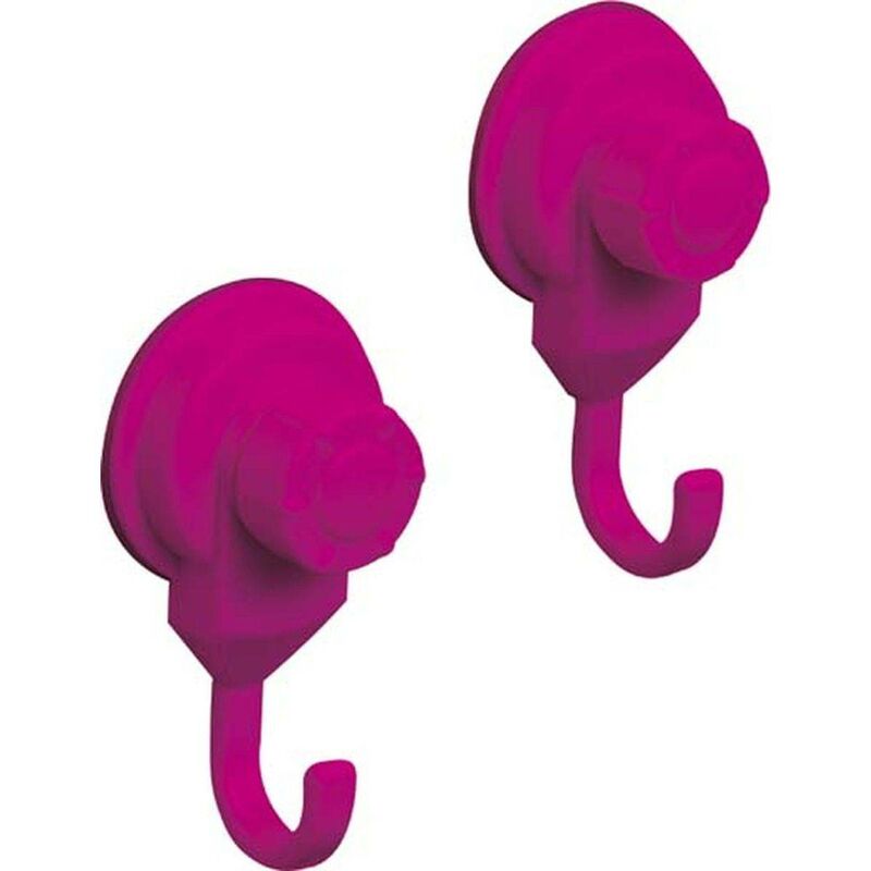 foto del prodotto set di 2 ganci promozionali pp su ventose fucsia tendance