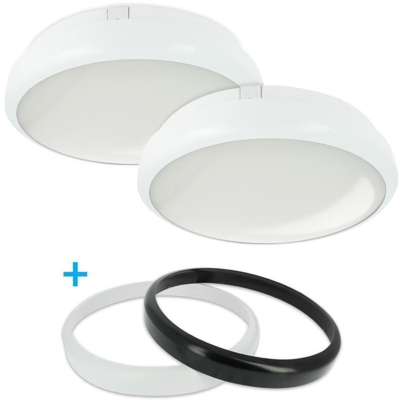 foto del prodotto set di 2 grandi obl o plafoniere kara led esterno ip65 rotondo 27w eq 200watt