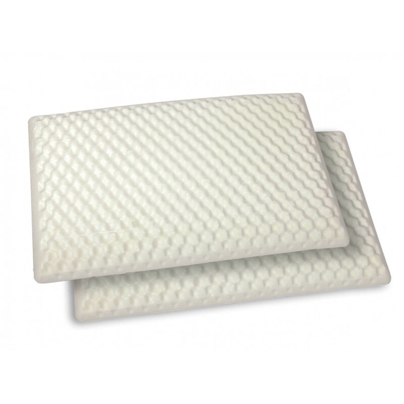 foto del prodotto set di 2 guanciali ruta, cuscino per letto, poggiatesta imbottito, cuscinetto per camera da letto, made in italy, 73x43 h14 cm, bianco talamo italia