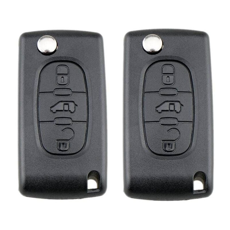 foto del prodotto set di 2 gusci chiave ce0536 per peugeot partner 107 207 307 407 208 308, citro n c2 c3 c4 c5 berlingo picasso, guscio chiave peugeot partner,