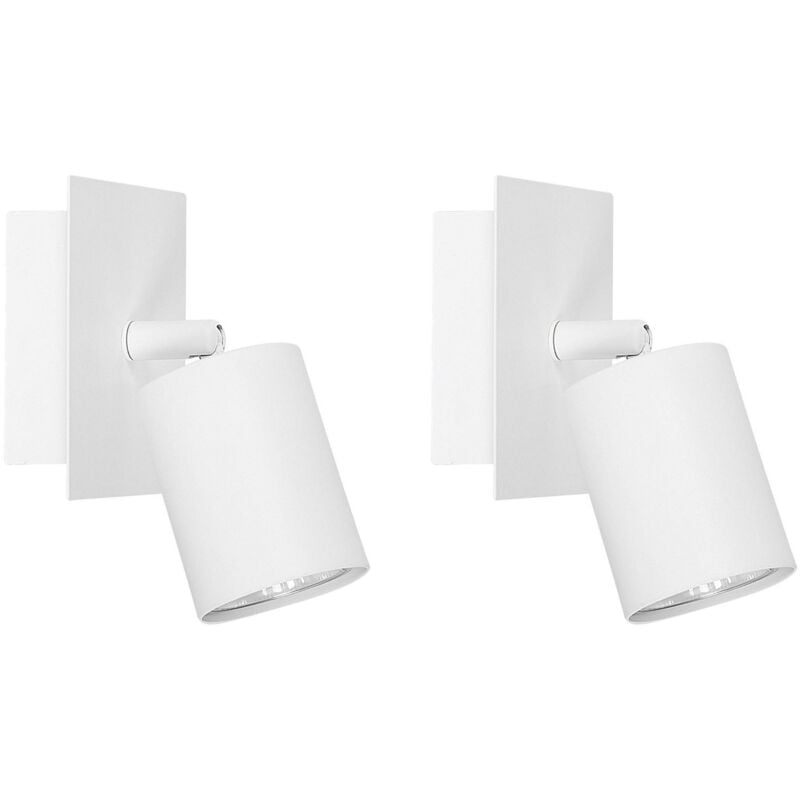 foto del prodotto set di 2 lampada da parete moderne lineare metallo bianco opaco tigris