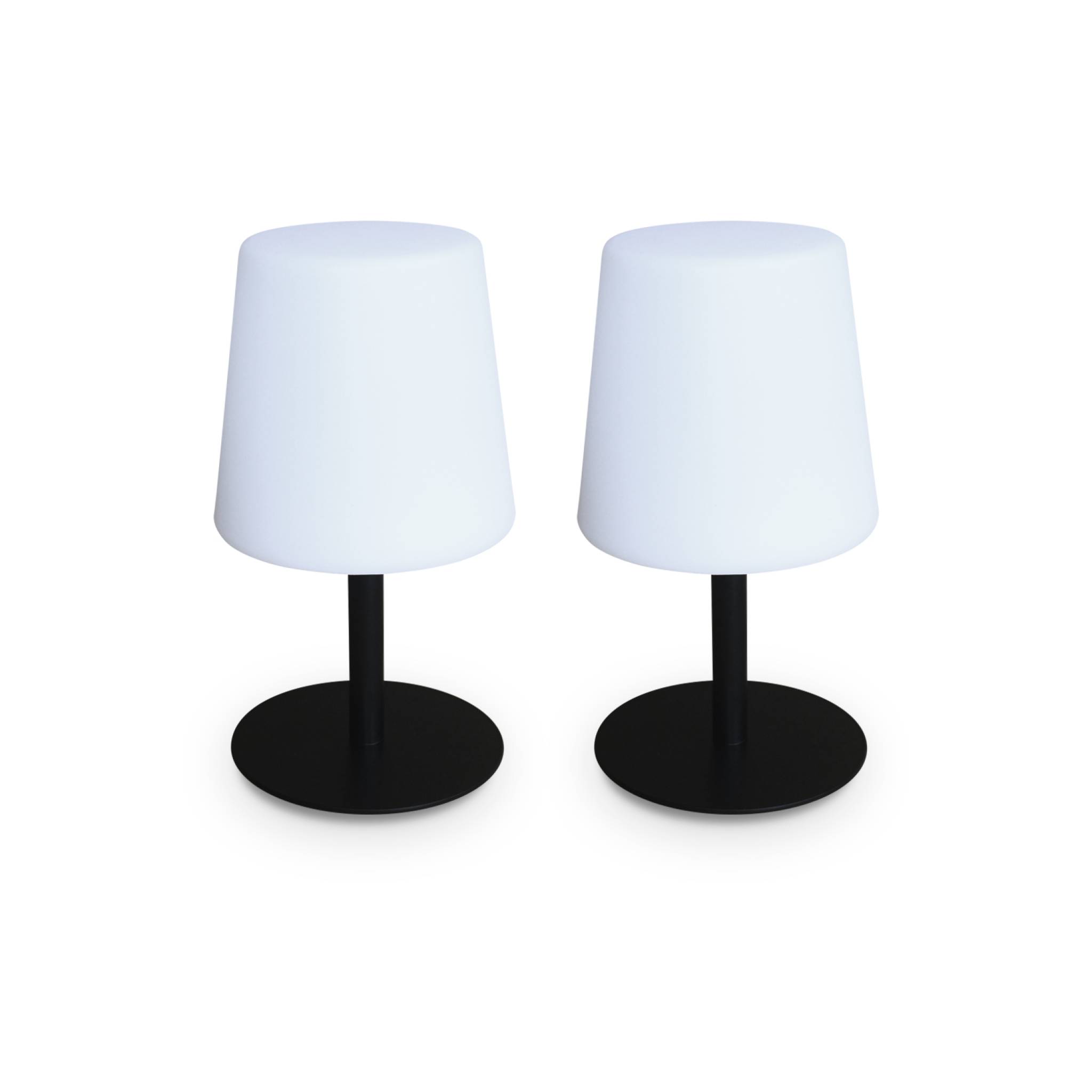 foto del prodotto set di 2 lampada da tavolo led per interni esterni, nero