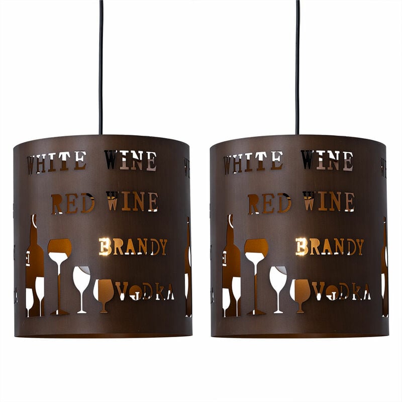 foto del prodotto set di 2 lampadari a sospensione a soffitto con luce a pendolo decoro soggiorno faretti cappuccino