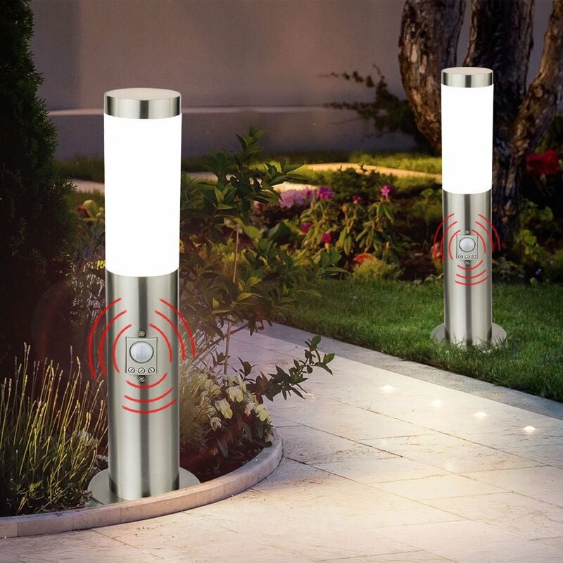 foto del prodotto set di 2 lampade da esterno a led 9,5 watt, illuminazione da terra, lampada rilevatore di movimento ip44