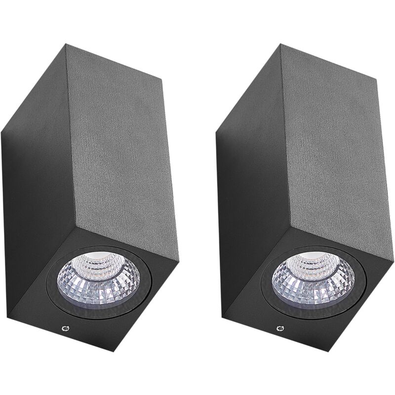 foto del prodotto set di 2 lampade da parete con led in metallo nero andrews