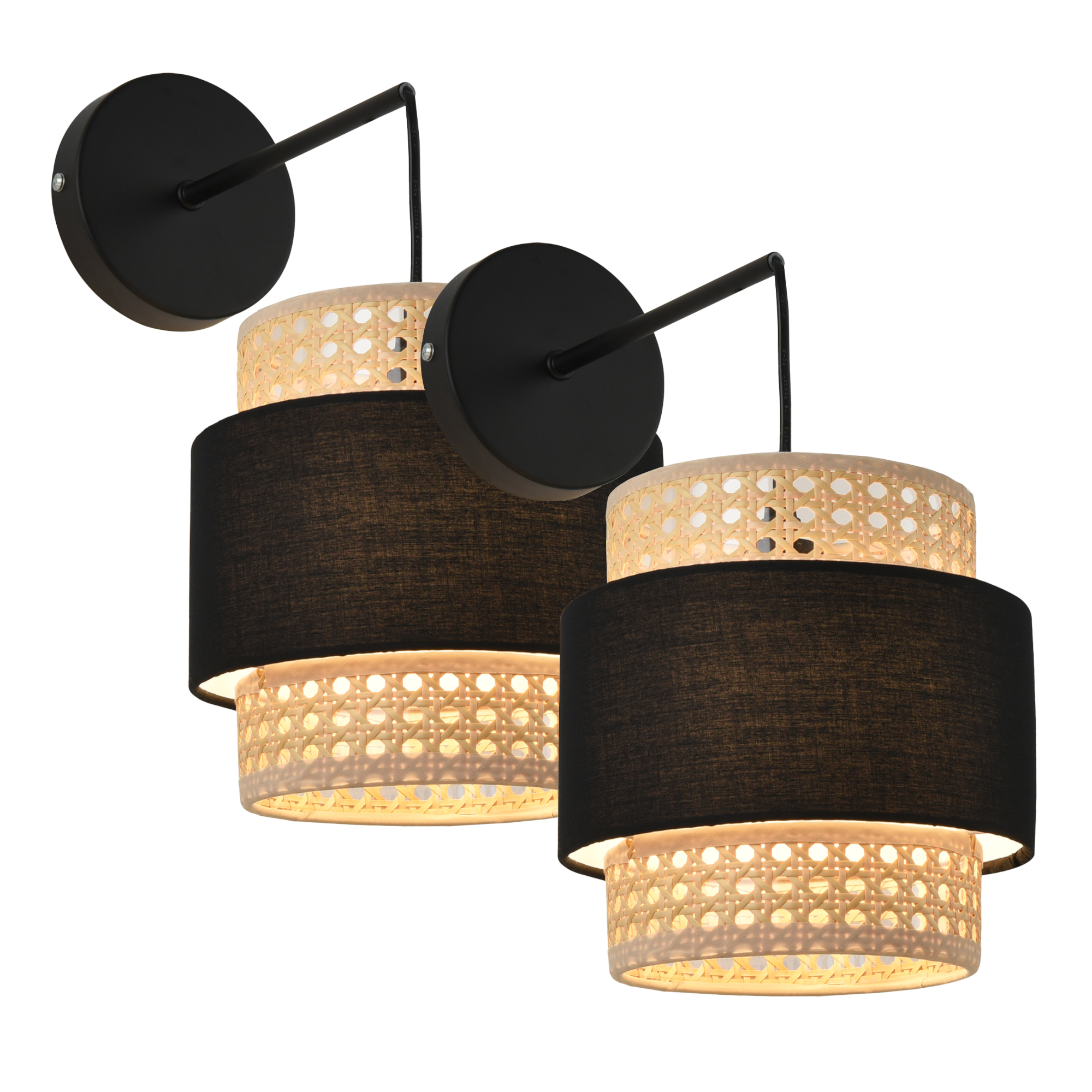 foto del prodotto set di 2 lampade da parete southampton applique per interni beige nero lux.pro