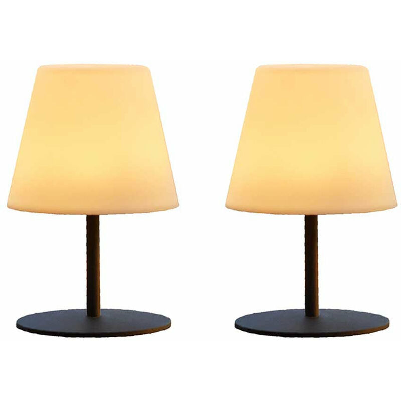 foto del prodotto set di 2 lampade da tavolo a led senza fili h16cm twins