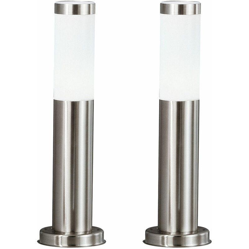 foto del prodotto set di 2 lampade da terra per esterni ip44 illuminazione da giardino moderna in acciaio inossidabile