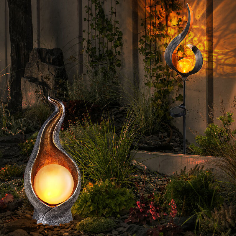 foto del prodotto set di 2 lampade led per esterni a sospensione solare da giardino
