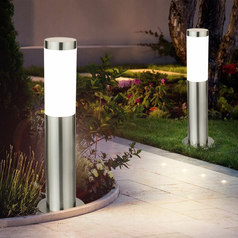 foto del prodotto set di 2 luci led da esterno base faretti da giardino lampade da terra terrazze illuminazione cortile