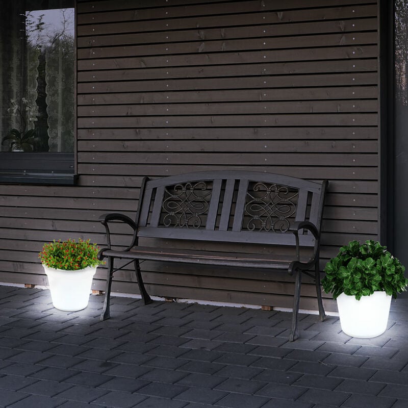 foto del prodotto set di 2 luci solari a led vasi di fiori illuminazione esterna decorazioni lampade da terra