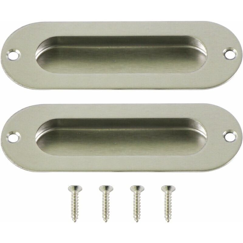 foto del prodotto set di 2 maniglie ad incasso per porta scorrevole maniglie per porte scorrevoli inox