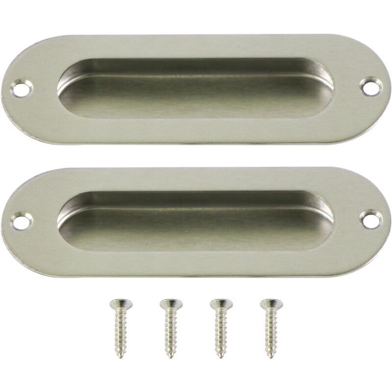 foto del prodotto set di 2 maniglie ad incasso per porte scorrevoli in acciaio inox.