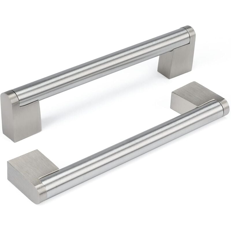 foto del prodotto set di 2 maniglie per mobili in acciaio inox, maniglie per mobili da cucina maniglia per porta in nichel spazzolato, maniglia per cucina in acciaio