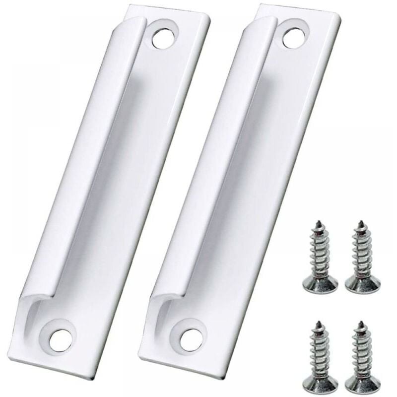 foto del prodotto set di 2 maniglie per porte scorrevoli bianche e maniglie per finestre con viti