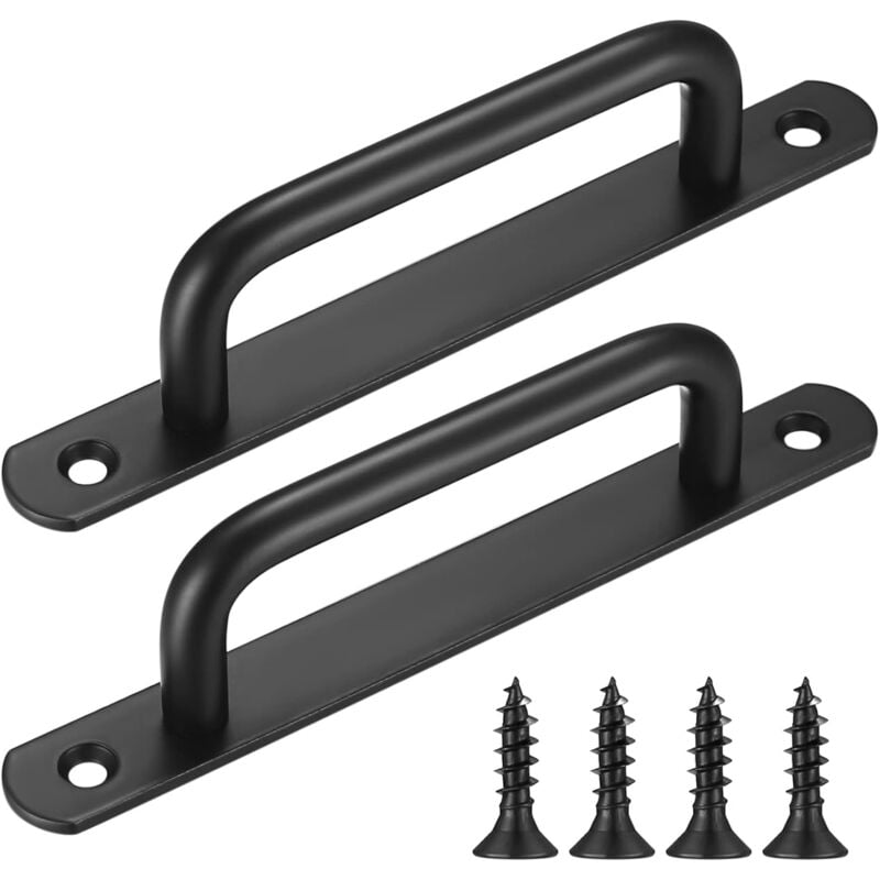 foto del prodotto set di 2 maniglie per porte scorrevoli per fienili, maniglie per porte scorrevoli in lamiera di acciaio inossidabile, dimensioni prodotto lunghezza