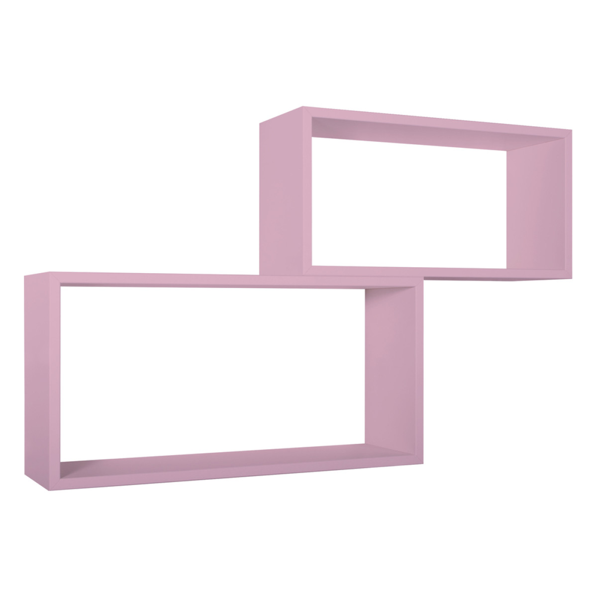 foto del prodotto set di 2 mensole da muro modello bislungo, pensile bagno, mensola da parete, scaffale da parete. misure 70x35 p20 cm e 60x30 p20 cm. finitura rosa blush made in italy