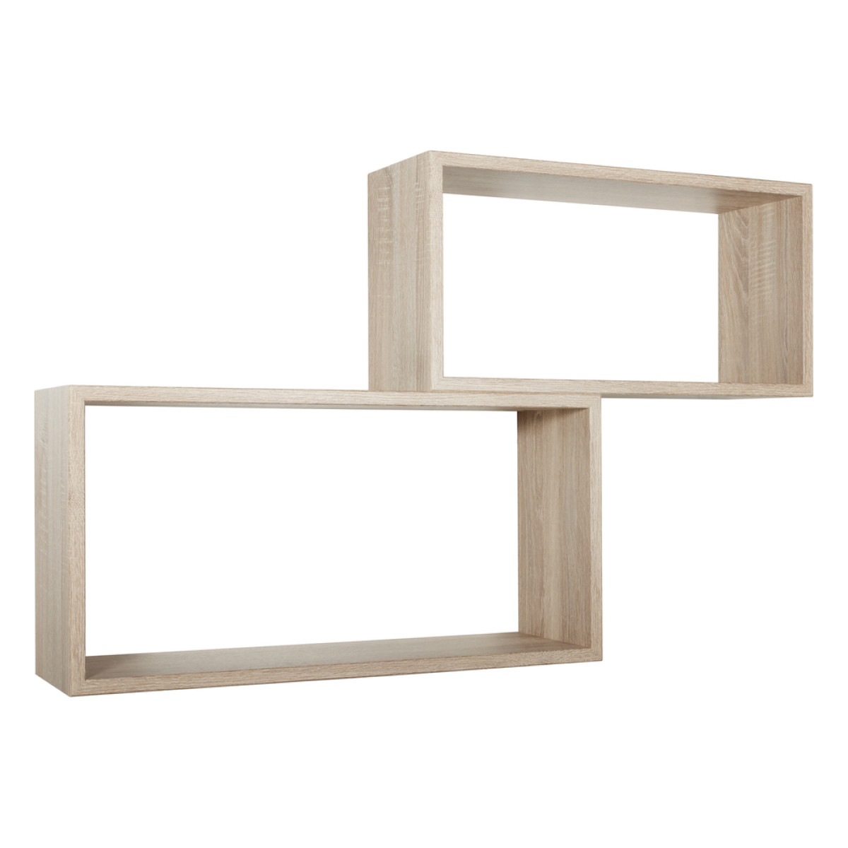 foto del prodotto set di 2 mensole da muro modello bislungo, pensile bagno, mensola da parete, scaffale da parete. misure 70x35 p20 cm e 60x30 p20 cm. finitura rov. sagerau made in italy