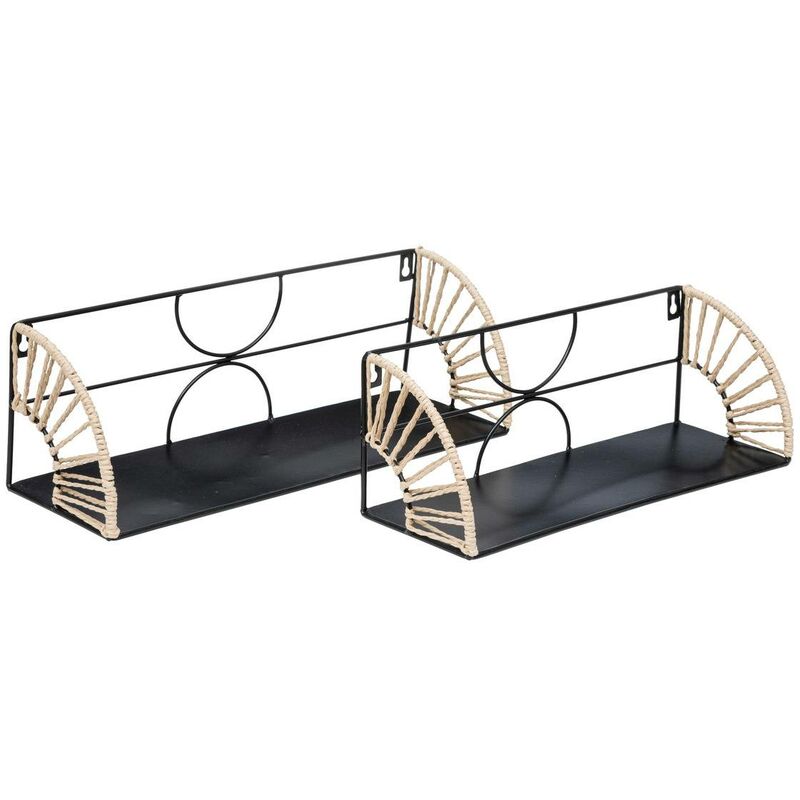 foto del prodotto set di 2 mensole in metallo mileva l37 42cm nero atmosphera cr ateur d int rieur