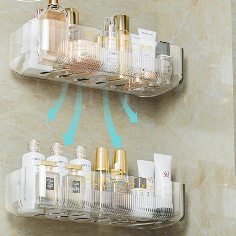 foto del prodotto set di 2 mensole per doccia, mensole per doccia senza foratura, mensole da parete per bagno, per bagno cucina