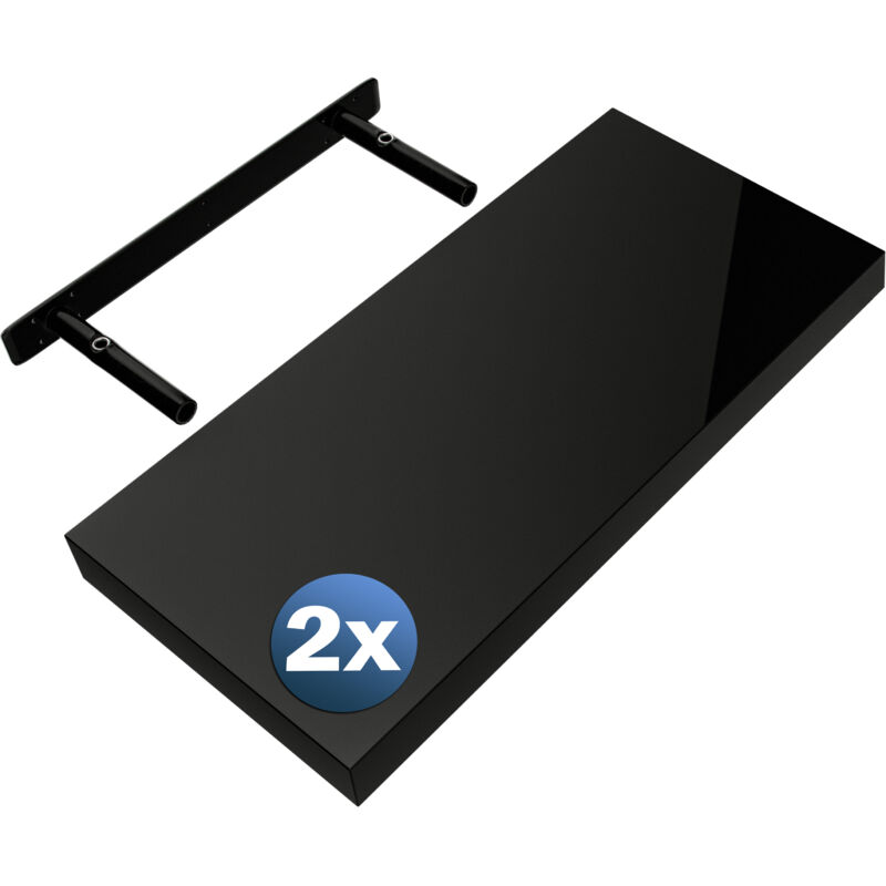foto del prodotto set di 2 mensole sospese 50cm de , set of 2 high gloss black en