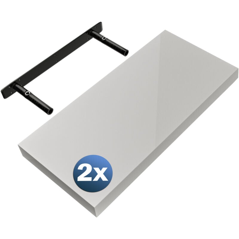 foto del prodotto set di 2 mensole sospese 50cm de , set of 2 high gloss white en