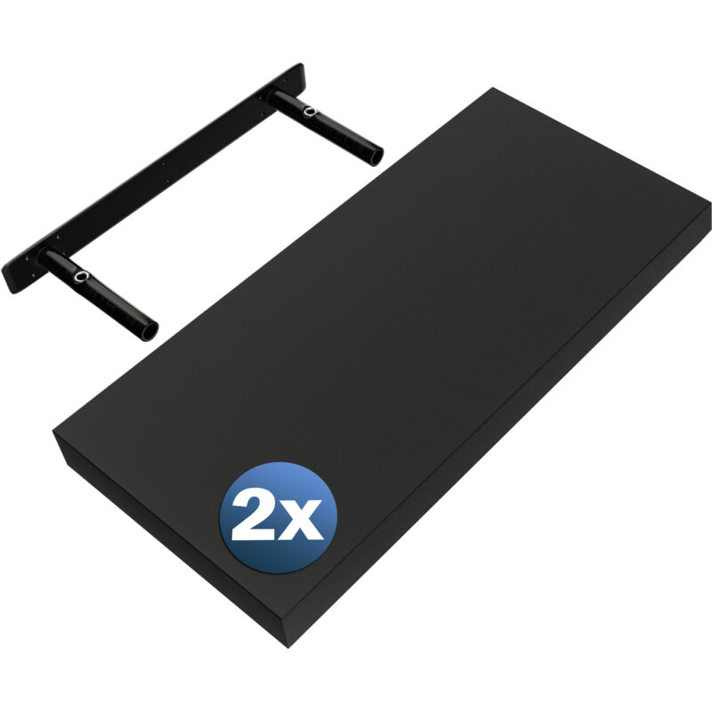 foto del prodotto set di 2 mensole sospese 50cm de , set of 2 matt black en