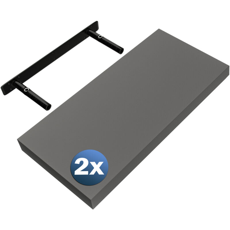 foto del prodotto set di 2 mensole sospese 50cm de , set of 2 matt grey en