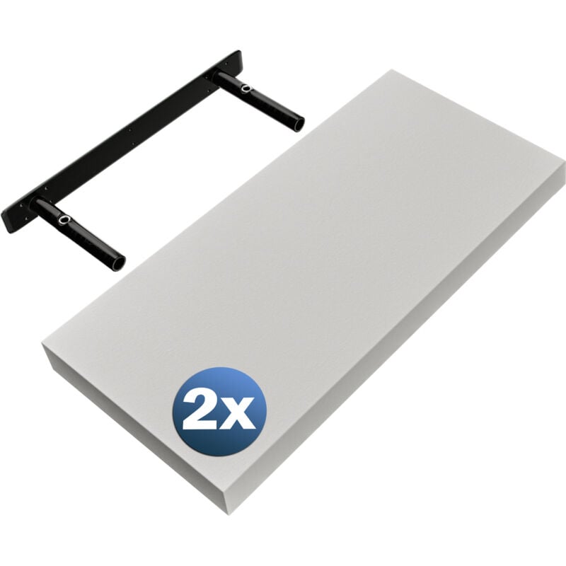 foto del prodotto set di 2 mensole sospese 50cm de , set of 2 matt white en