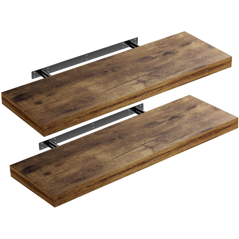 foto del prodotto set di 2 mensole sospese 70cm de , set of 2 dark oak en 