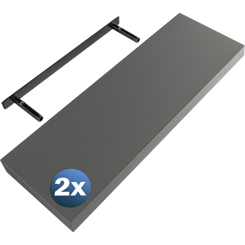 foto del prodotto set di 2 mensole sospese 70cm de , set of 2 matt grey en