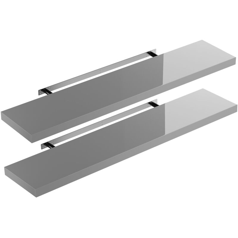 foto del prodotto set di 2 mensole sospese set of 2 high gloss black en , 90cm de 