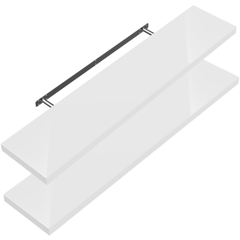 foto del prodotto set di 2 mensole sospese set of 2 high gloss white en , 110cm de 