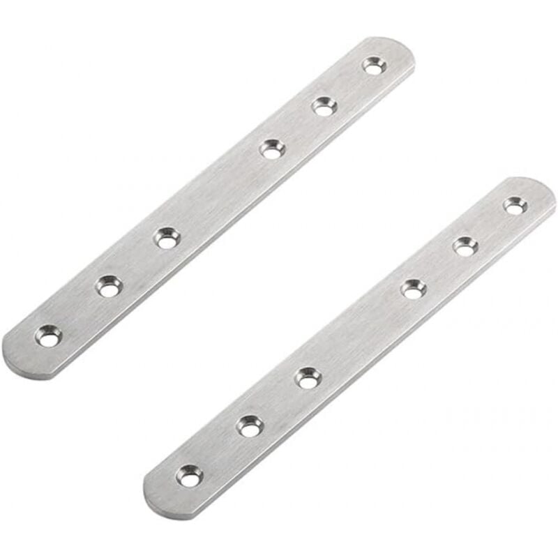 foto del prodotto set di 2 piastre di giunzione piatte 175 x 20 cm in acciaio inox per la riparazione di mobili in legno e metallo