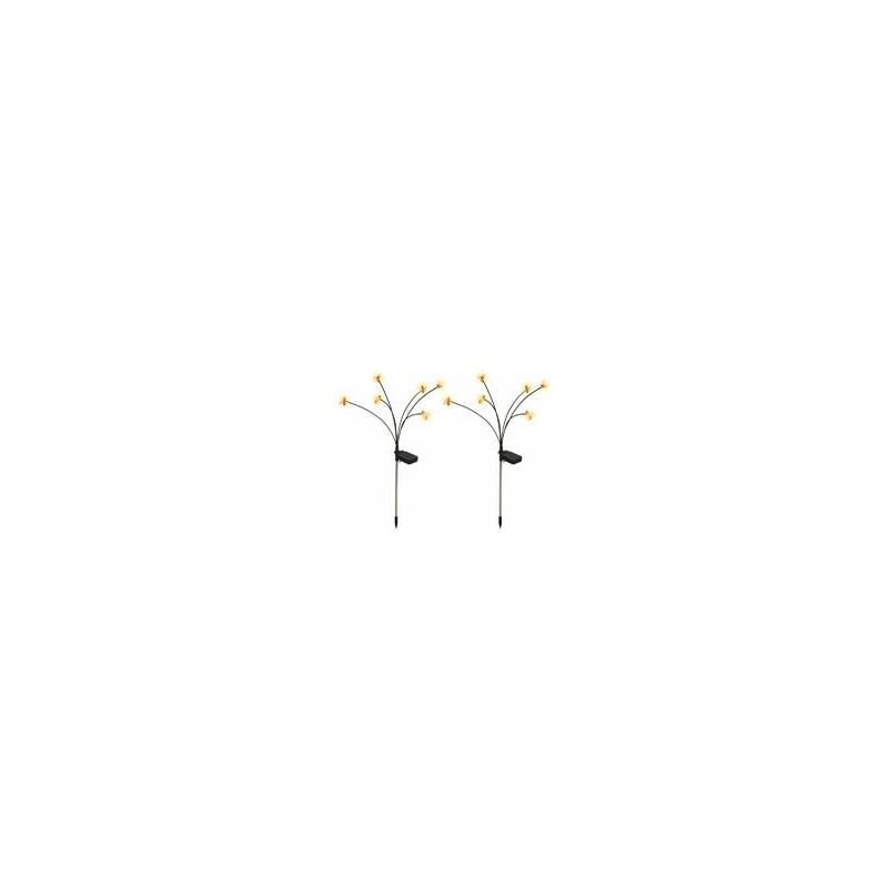 foto del prodotto set di 2 piccole luci solari a forma di ape lampada solare a led firefly plug light decorazione da giardino