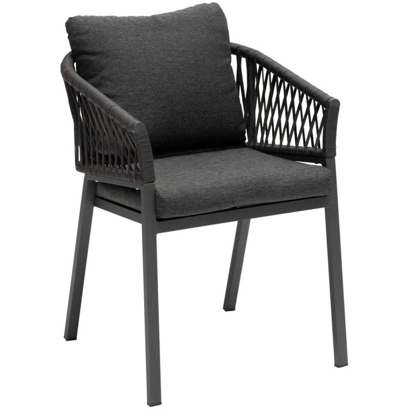 foto del prodotto set di 2 poltroncine da giardino oriengo in alluminio antracite e grafite e rete intrecciata hesp ride