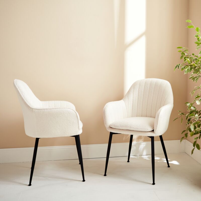 foto del prodotto set di 2 poltrone boucl con gambe in metallo