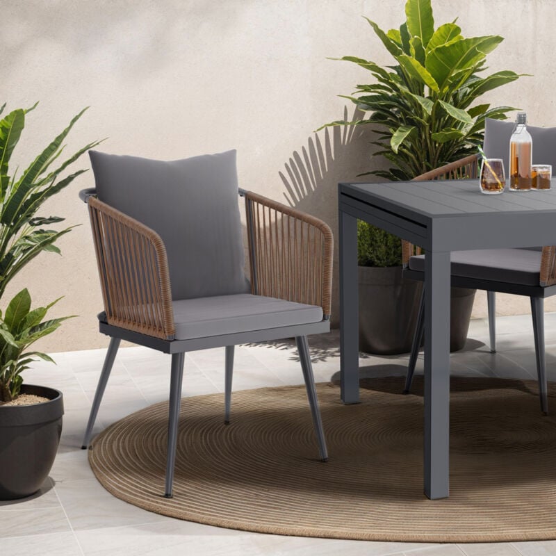 foto del prodotto set di 2 poltrone da giardino arizona in metallo e corda
