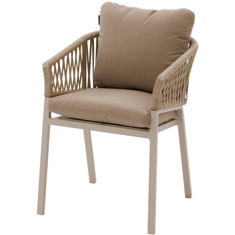 foto del prodotto set di 2 poltrone da giardino oriengo beige e argilla in rete di alluminio e poliestere hesp ride