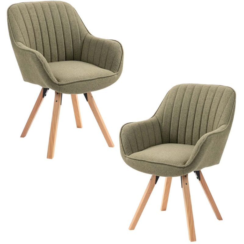 foto del prodotto set di 2 poltrone da pranzo girevoli scandinave carson in tessuto verde meubles cosy